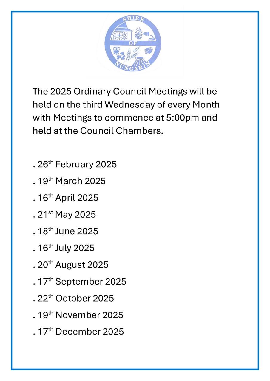 Public Notice - Change of Ordinary Council Meeting Time