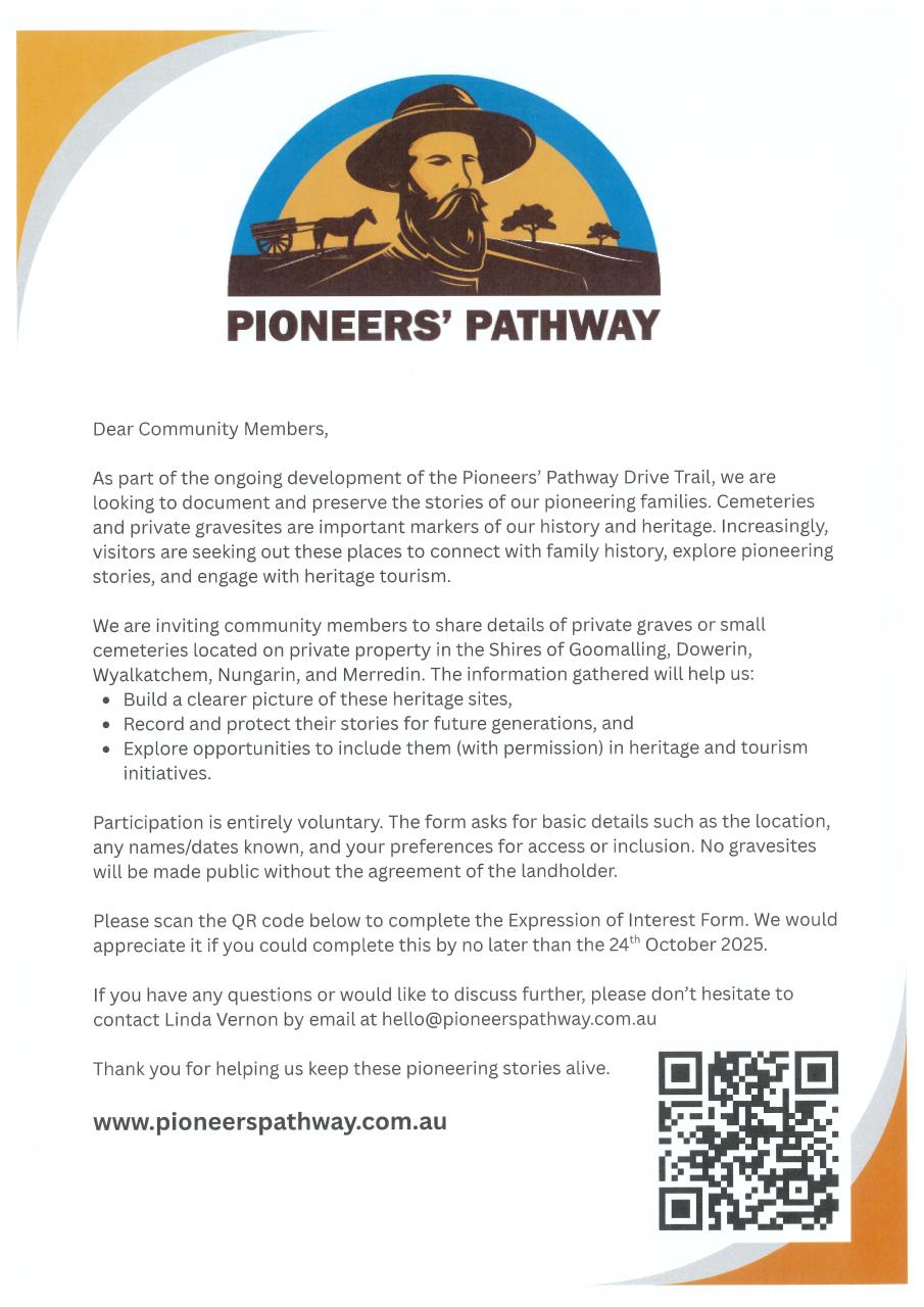 Pioneer Pathway is inviting community members to share details of private