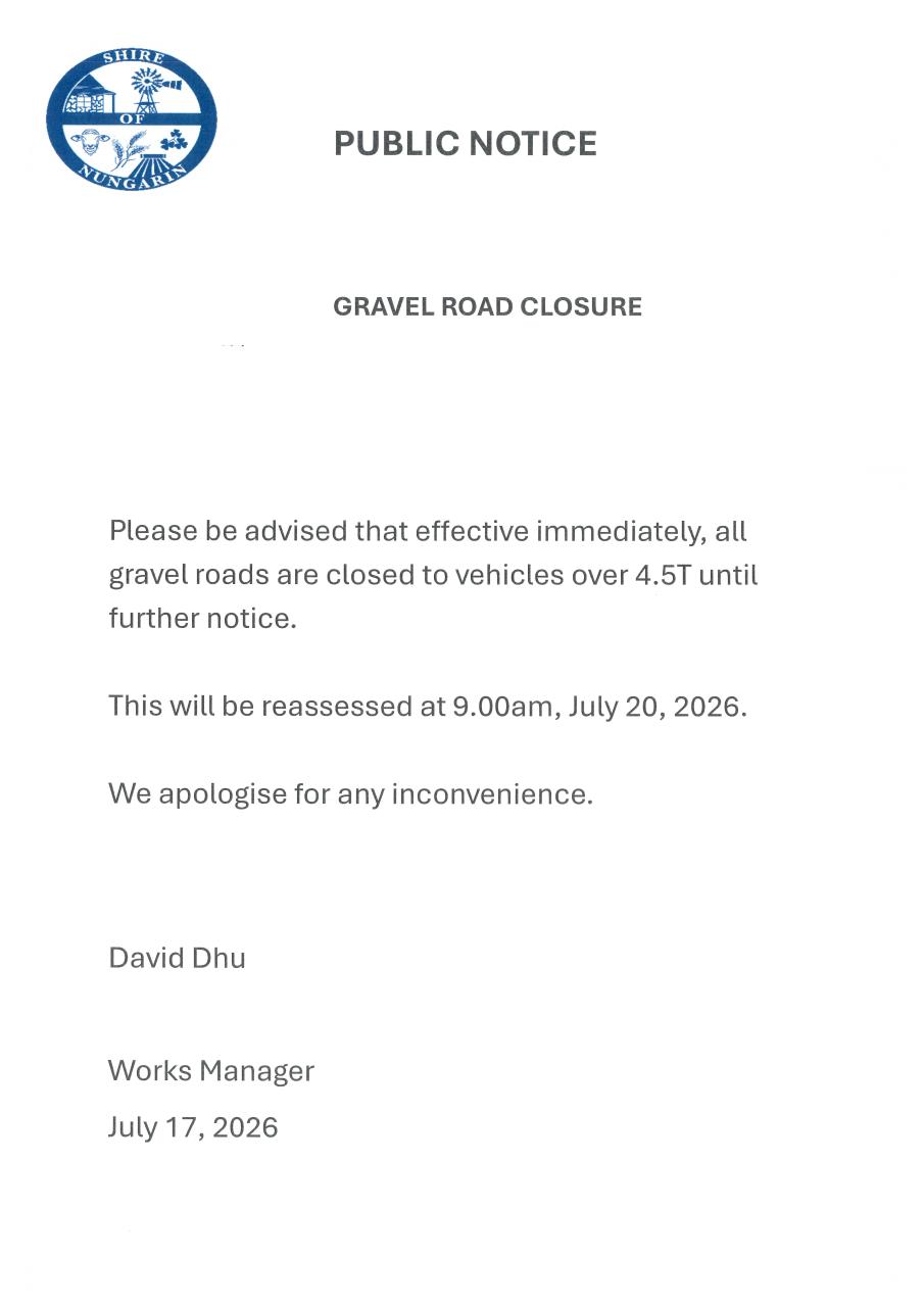 Gravel Road Closure
