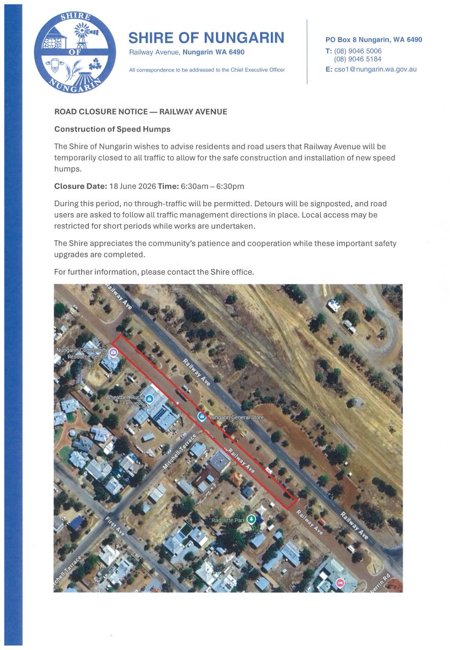 Road Closure Railway Avenue