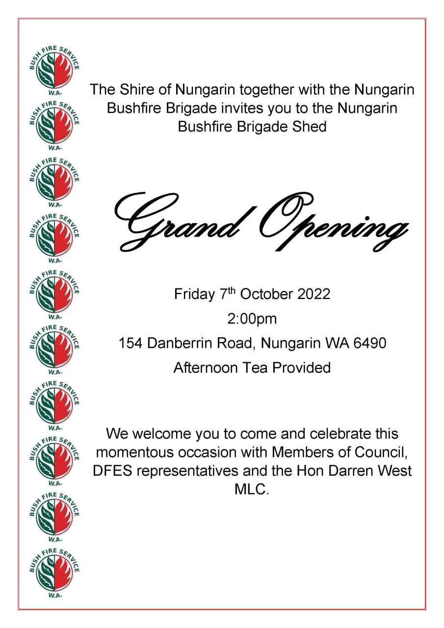 Nungarin Bushfire Facility Grand Opening